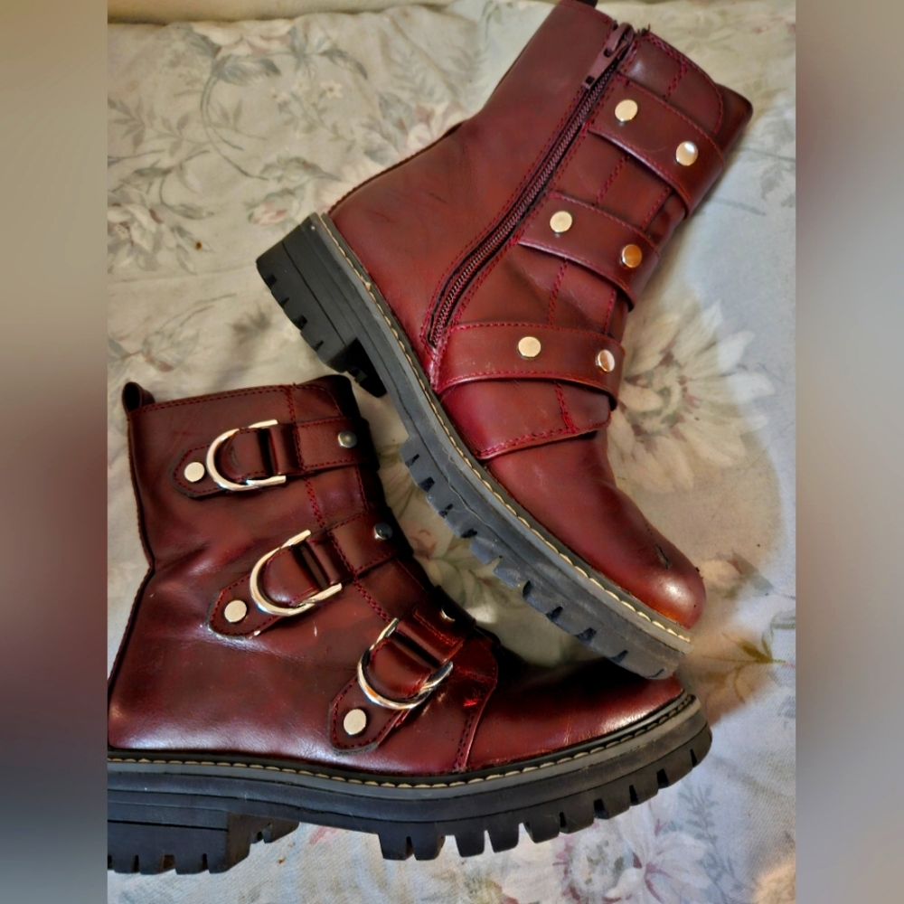 Wine colored boots